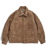 G8 Jacket - Khaki Polyester Fake Suede