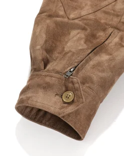 G8 Jacket - Khaki Polyester Fake Suede