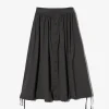 Gather Skirt - Charcoal Tropical Wool