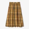 Gather Skirt - Olive Cotton Madras Plaid
