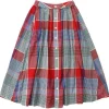 Gather Skirt - Red/Green Big Madras Plaid