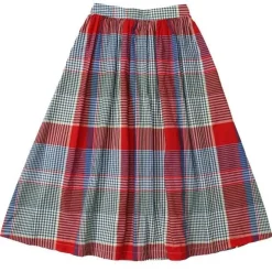 Gather Skirt - Red/Green Big Madras Plaid