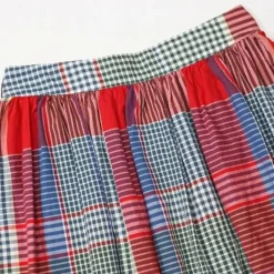 Gather Skirt - Red/Green Big Madras Plaid