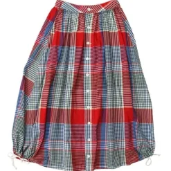 Gather Skirt - Red/Green Big Madras Plaid