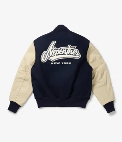GDP x Golden Bear Varsity Jacket - Navy/Cream - Patches