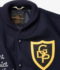 GDP x Golden Bear Varsity Jacket - Navy/Cream - Patches
