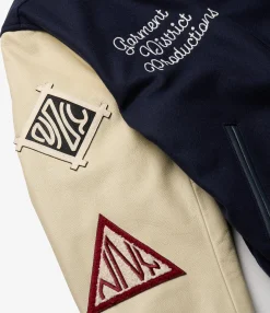 GDP x Golden Bear Varsity Jacket - Navy/Cream - Patches