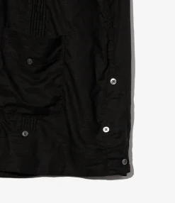 Guayabera Shirt - Black Handkerchief Linen