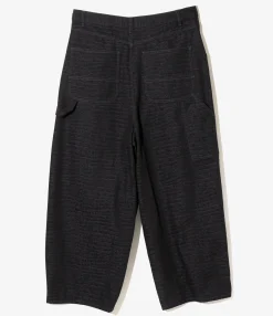 H.D Pant - Painter - Black - 10oz Denim / Crocodile Jacquard