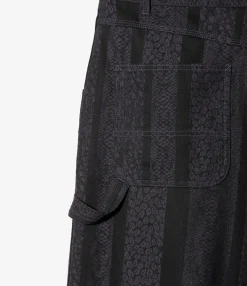 H.D Pant - Painter - Black - 10oz Denim / Python Jacquard
