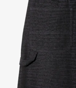 H.D Pant - Painter - Black - 10oz Denim / Crocodile Jacquard