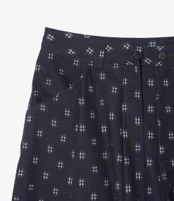 H.D Pant - Painter - Plaid - 9oz Printed Indigo Kasuri