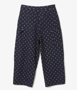 H.D Pant - Painter - Plaid - 9oz Printed Indigo Kasuri