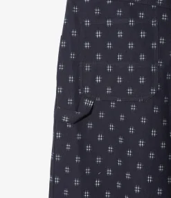 H.D Pant - Painter - Plaid - 9oz Printed Indigo Kasuri