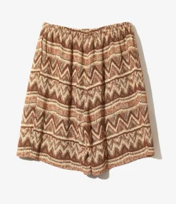 H.D.P. Short - Bordeaux - AC/R/W/N Zigzag Stripe Jq.