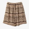H.D.P. Short - Brown - AC/R/W/N Zigzag Stripe Jq.