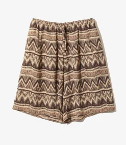 H.D.P. Short - Brown - AC/R/W/N Zigzag Stripe Jq.