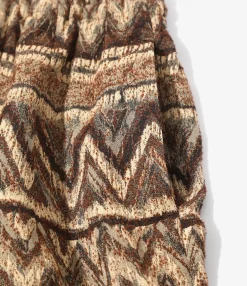 H.D.P. Short - Brown - AC/R/W/N Zigzag Stripe Jq.