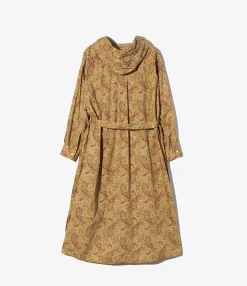 Hooded BD Dress - Khaki Cotton Paisley Print