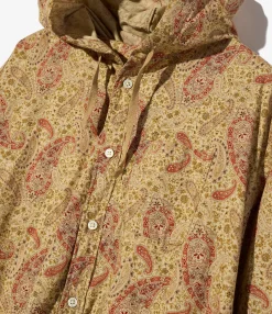 Hooded BD Dress - Khaki Cotton Paisley Print