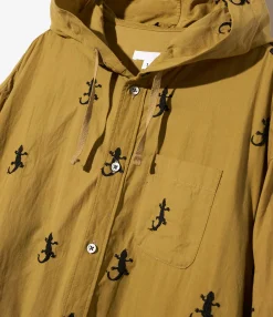 Hooded BD Dress - Khaki Gecko Embroidery