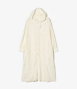 Hooded BD Dress - White Rayon Embroidery Eyelet