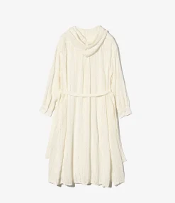 Hooded BD Dress - White Rayon Embroidery Eyelet