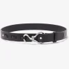 Hoof Pick Buckle Belt - Black Croc Embossed