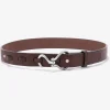 Hoof Pick Buckle Belt - Brown Croc Embossed