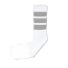 19 Inch Mid-calf Tube - White w/Grey Stripe