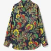 Italian Collar Shirt - Botanical - Printed Cotton Lawn