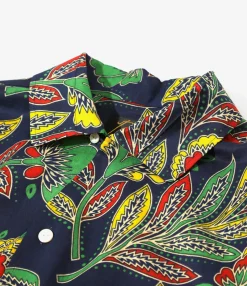 Italian Collar Shirt - Botanical - Printed Cotton Lawn
