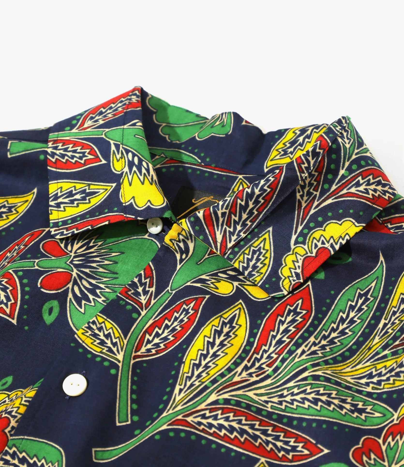 Italian Collar Shirt - Botanical - Printed Cotton Lawn