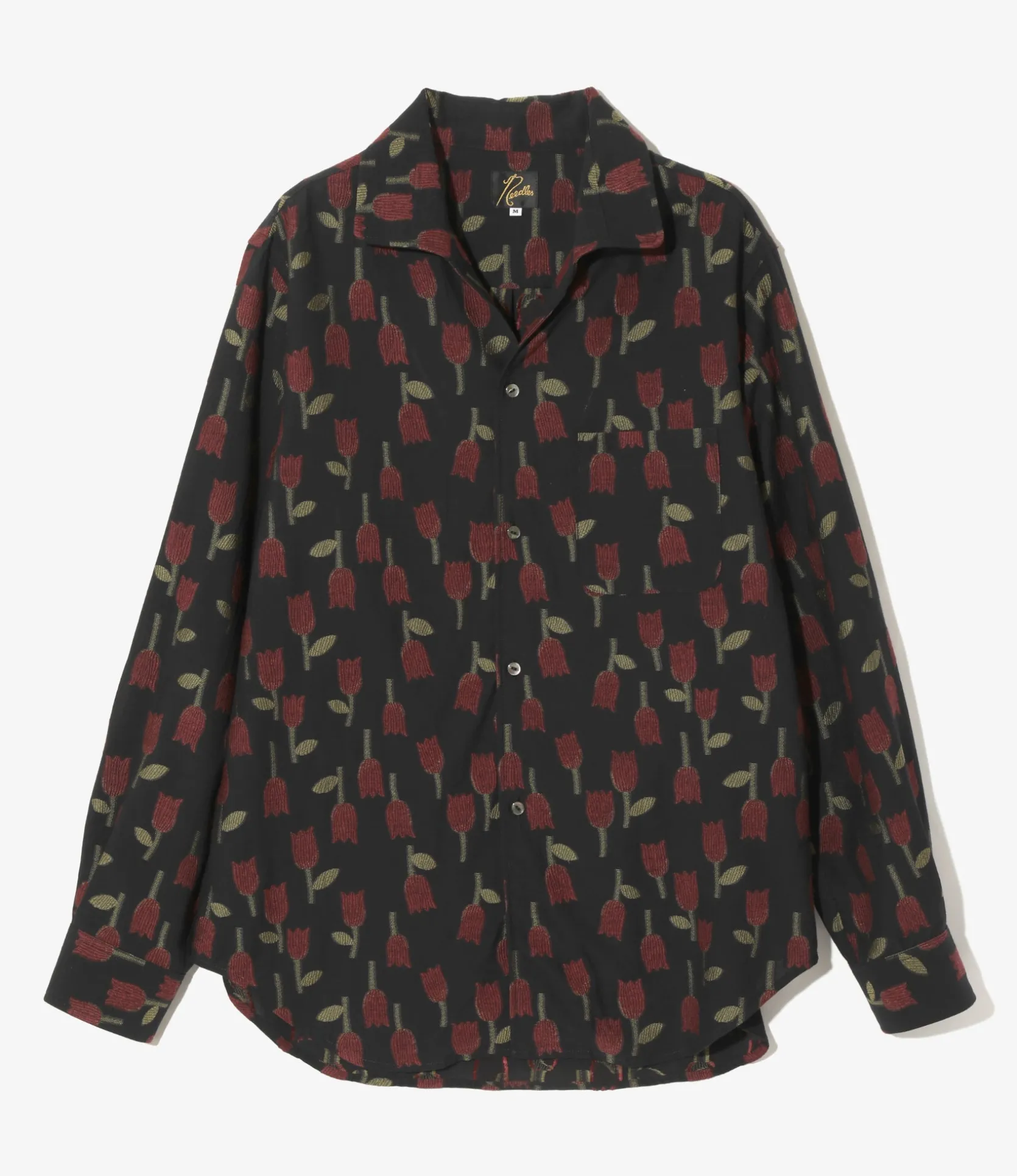 Italian Collar Shirt - Dk. Navy - R/W Tulip Jacquard