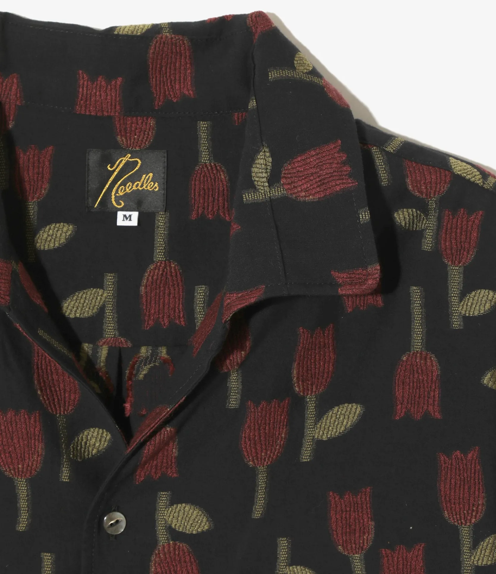 Italian Collar Shirt - Dk. Navy - R/W Tulip Jacquard