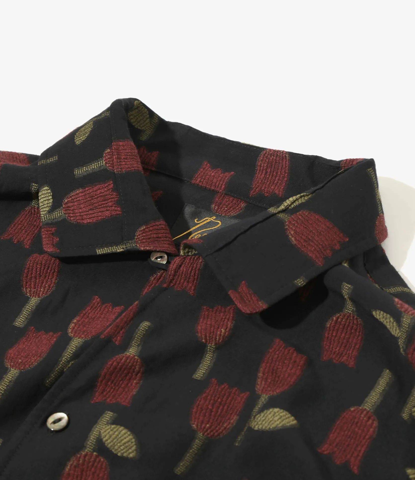 Italian Collar Shirt - Dk. Navy - R/W Tulip Jacquard