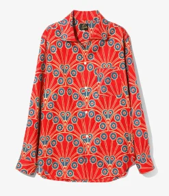 Italian Collar Shirt - Ginkgo - Printed Cotton Lawn