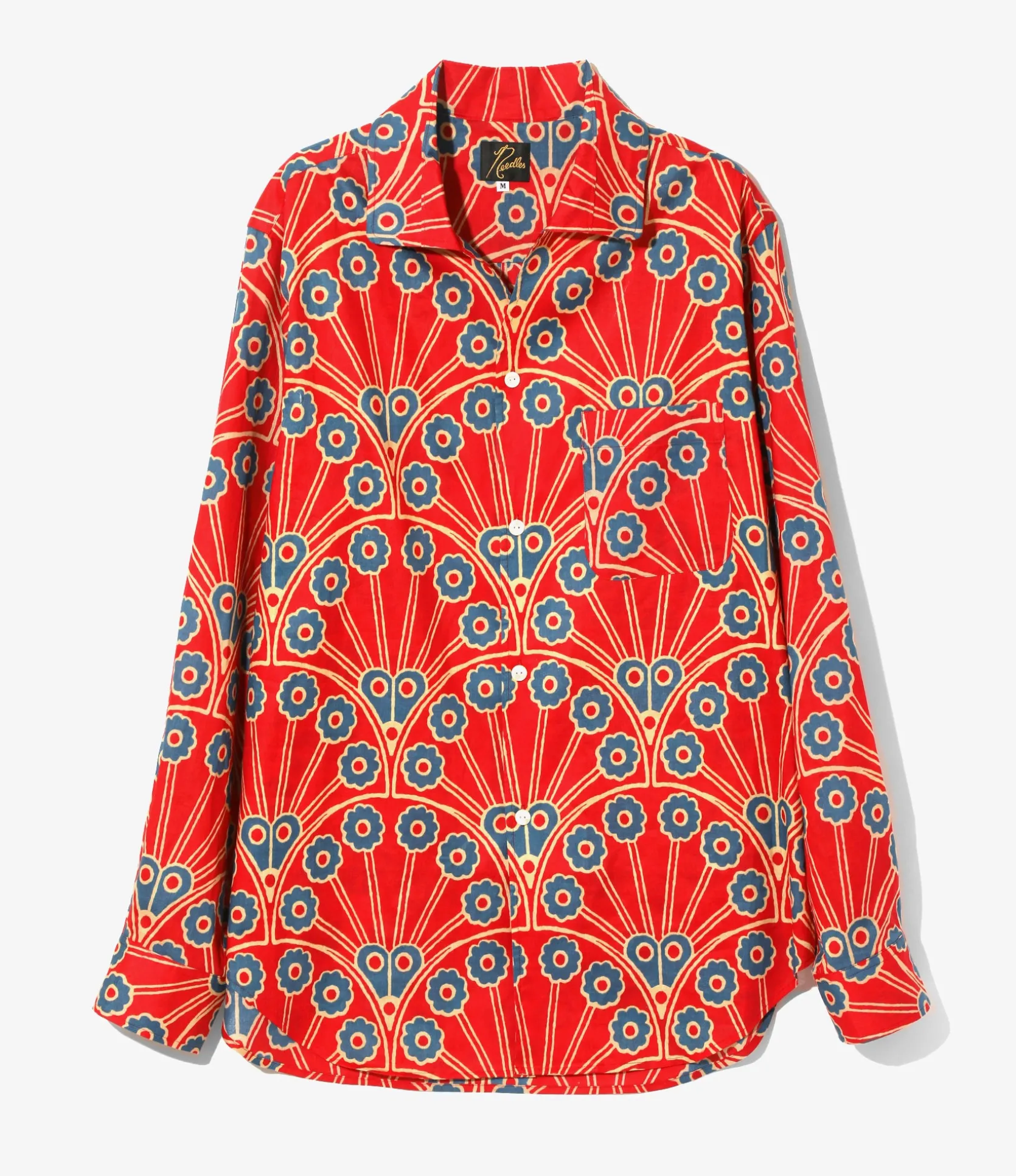 Italian Collar Shirt - Ginkgo - Printed Cotton Lawn