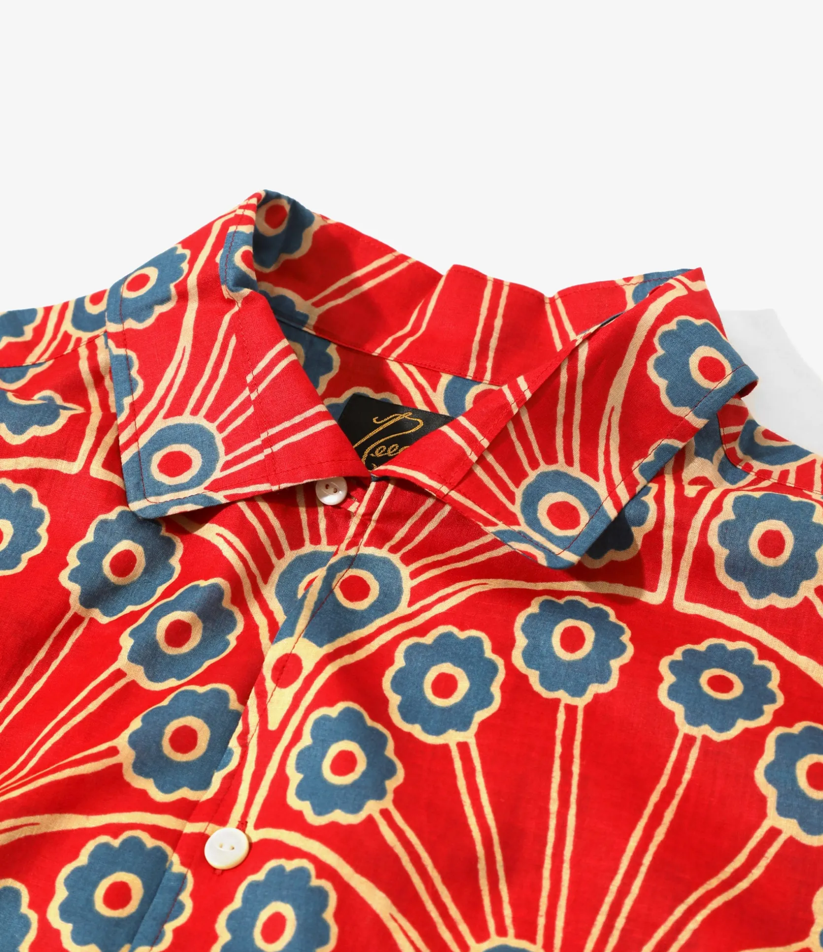Italian Collar Shirt - Ginkgo - Printed Cotton Lawn