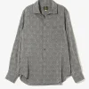 Italian Collar Shirt - Grey - Fine Pattern Jacquard