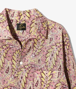 Italian Collar Shirt - Paisley - Printed Cotton Lawn