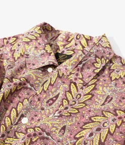 Italian Collar Shirt - Paisley - Printed Cotton Lawn