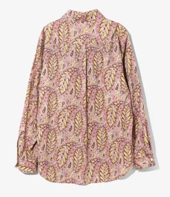 Italian Collar Shirt - Paisley - Printed Cotton Lawn