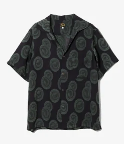 Italian Collar S/S Shirt - Purple / Green - R/PE Ring Cut Jq