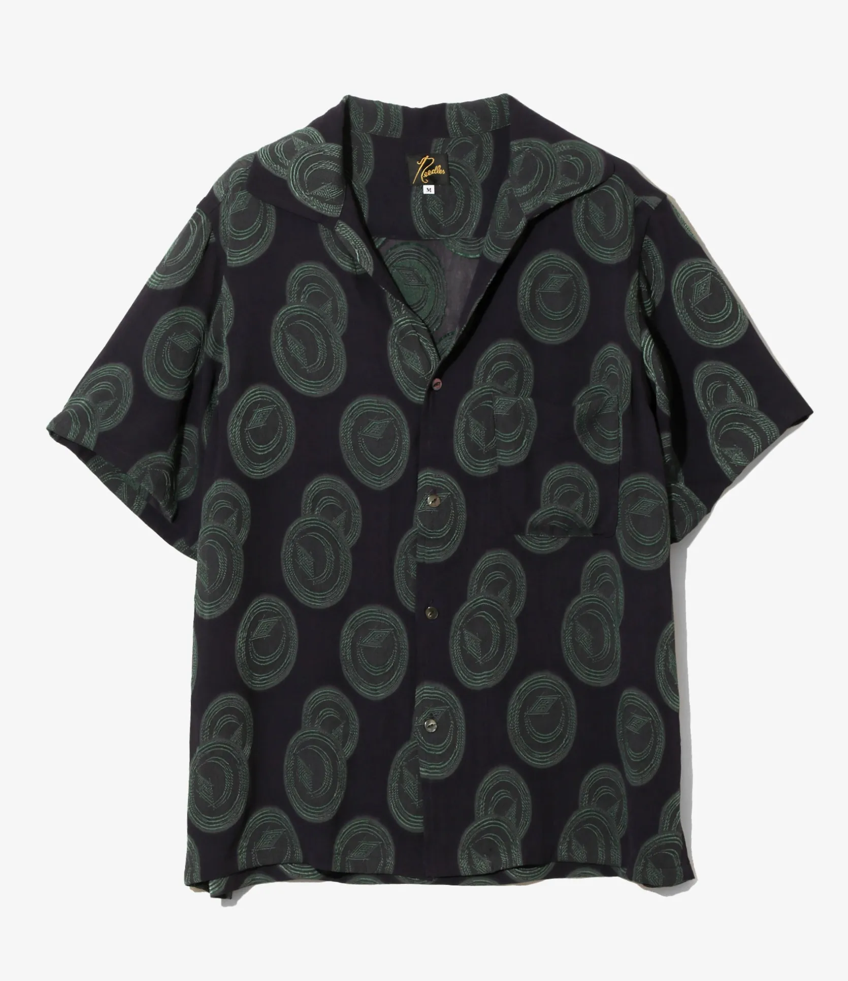 Italian Collar S/S Shirt - Purple / Green - R/PE Ring Cut Jq