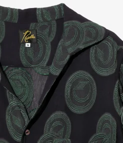 Italian Collar S/S Shirt - Purple / Green - R/PE Ring Cut Jq
