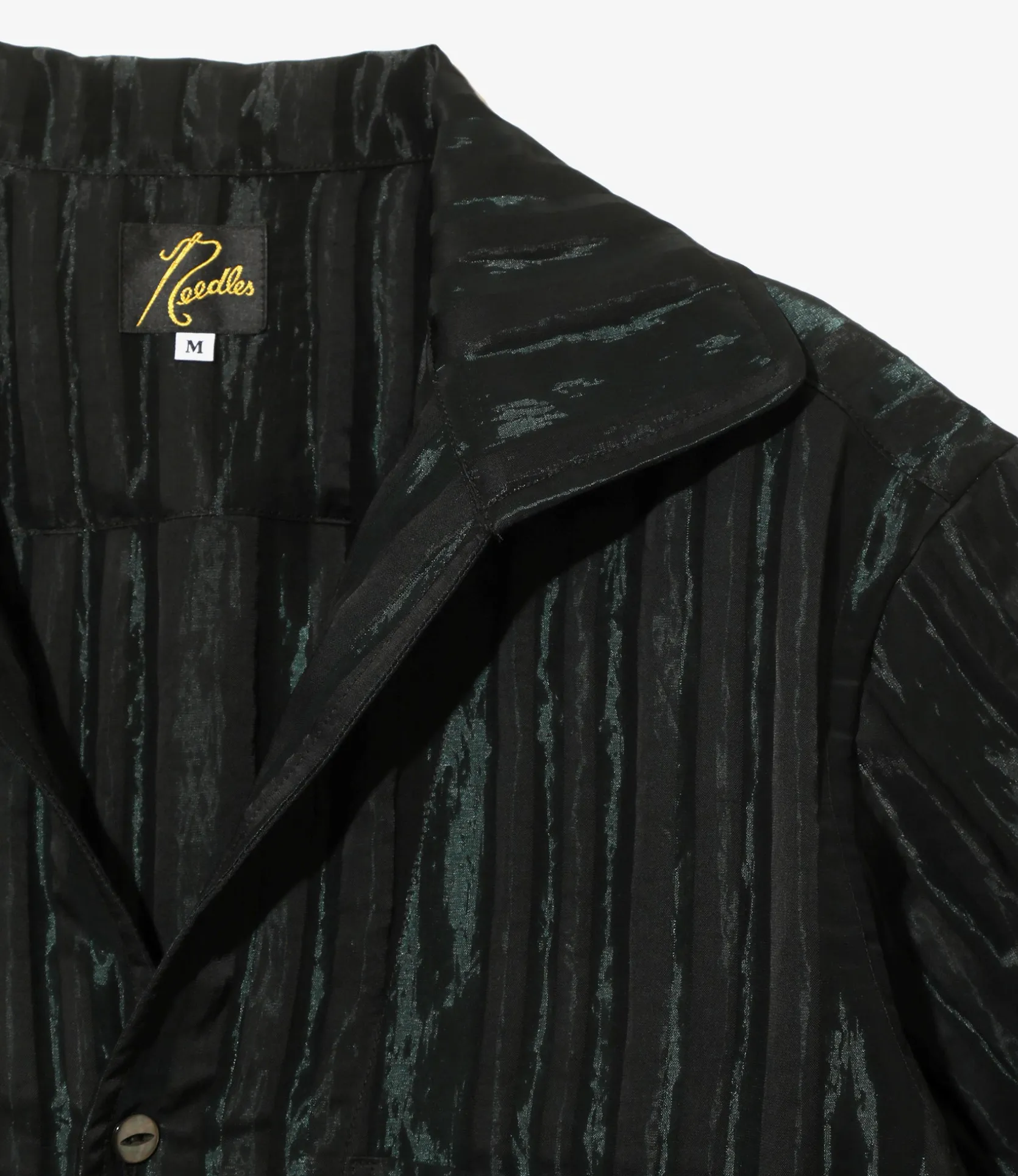 Italian Collar S/S Shirt - Green - R/N Bright Stripe