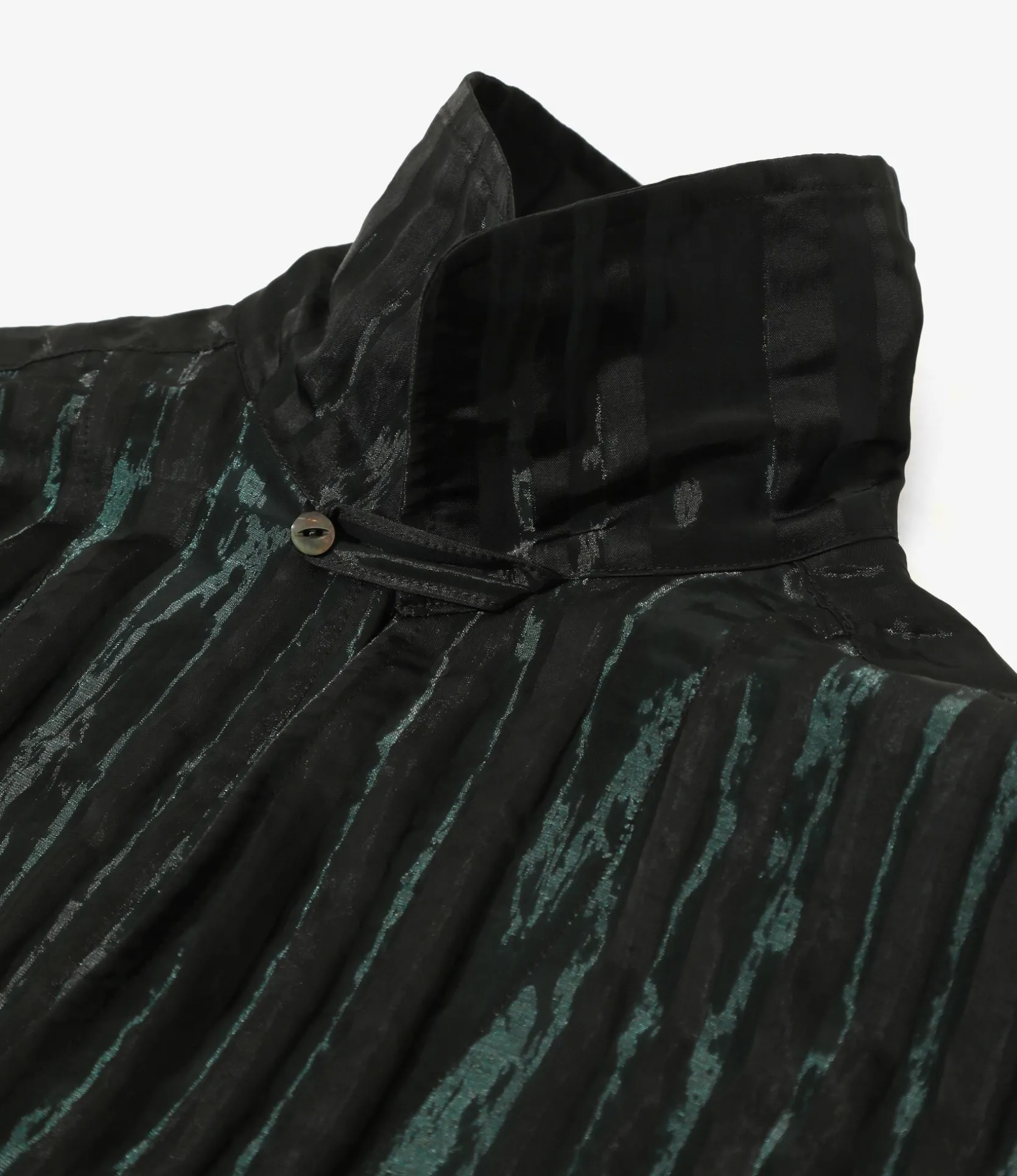 Italian Collar S/S Shirt - Green - R/N Bright Stripe