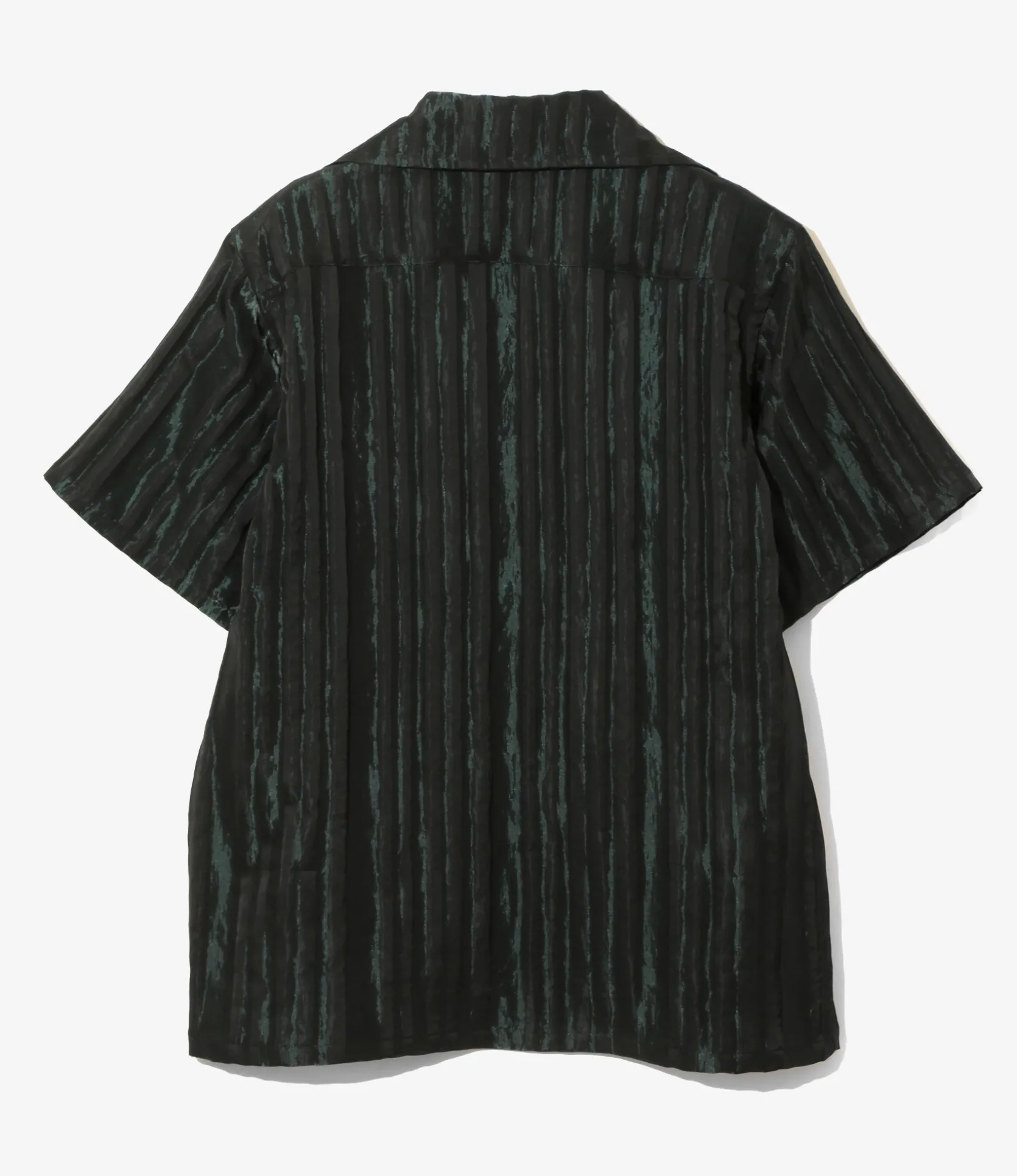 Italian Collar S/S Shirt - Green - R/N Bright Stripe