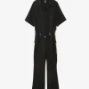Jumpsuit - Black - Poly Light Double Cloth